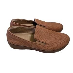 Fitflop Supercomff F-Pop Perf Nubuck Skates Slip-On Shoes Womens 10 Perforated